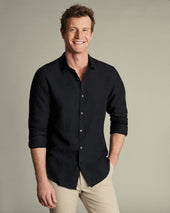 Shirt en pur lin – Noir