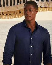 Shirt en pur lin – Bleu marine
