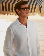 Short Sleeve Pure Linen Shirt Pink
