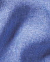 Pure Linen Short Sleeve Shirt Blue