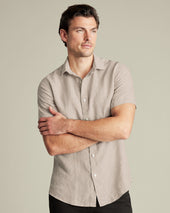 Pure Linen Short Sleeve Shirt - Oatmeal