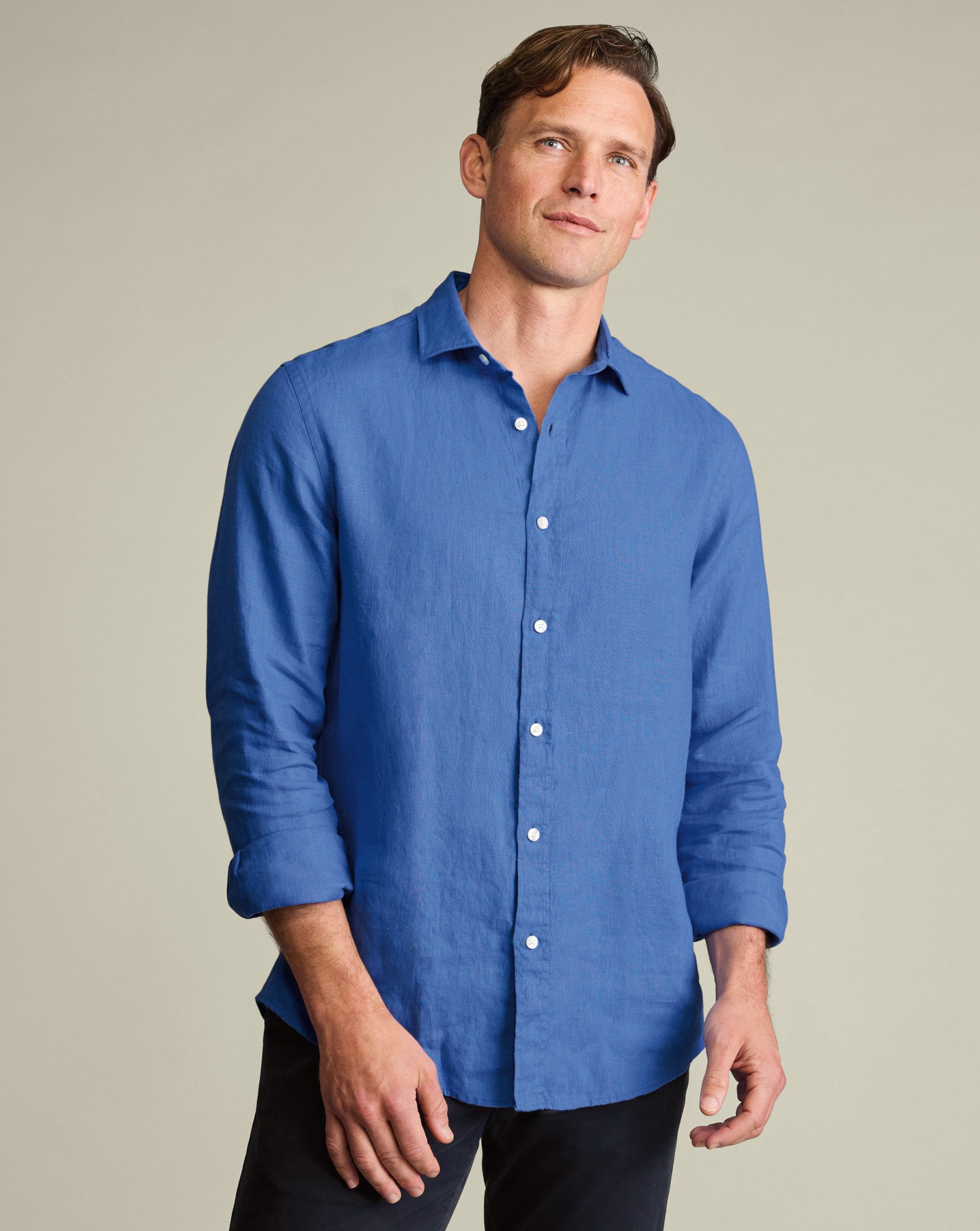 Pure Linen Shirt – Cornflower Blue