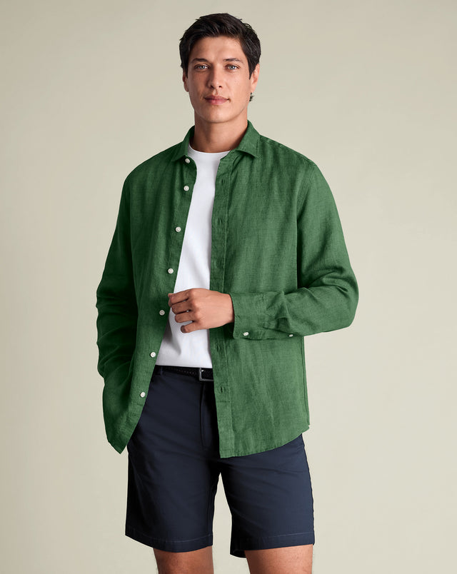 Pure Linen Shirt - Green
