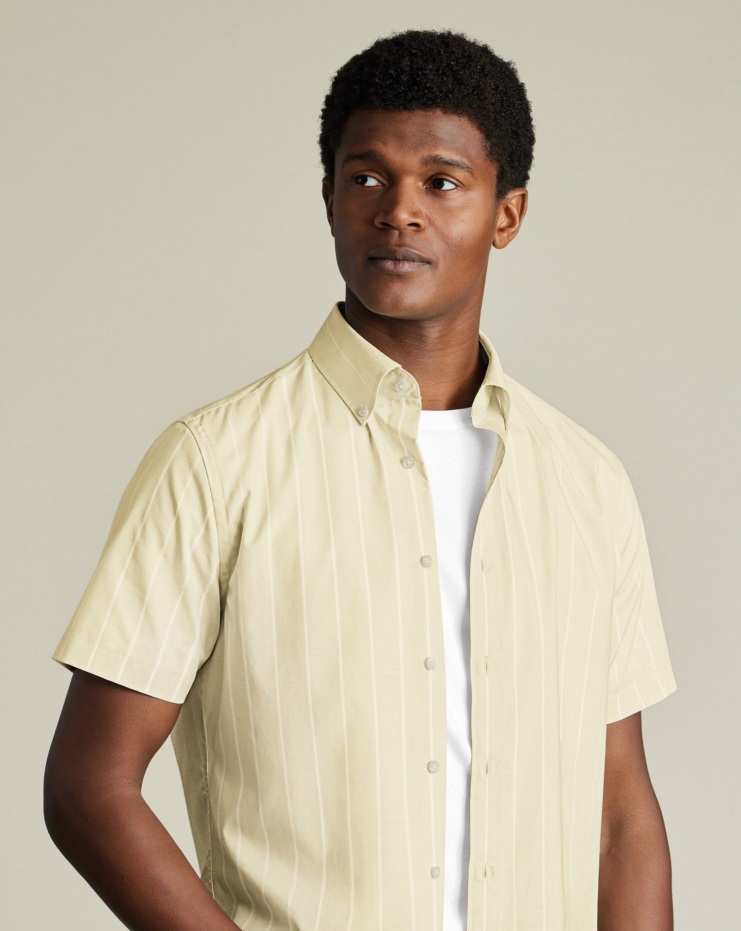 Short Sleeve Non Iron Stretch Poplin Shirt