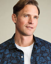 Short Sleeve Cotton Linen Floral Print Shirt