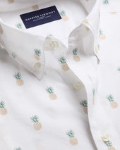 Short Sleeve Stretch Washed Poplin Print Shirt