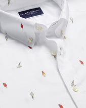 Short Sleeve Non Iron Poplin Ice Cream Print Shirt