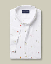 Short Sleeve Non Iron Poplin Ice Cream Print Shirt