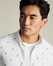 Short Sleeve Non Iron Poplin Ice Cream Print Shirt