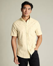 Short Sleeve Non Iron Poplin Print Shirt
