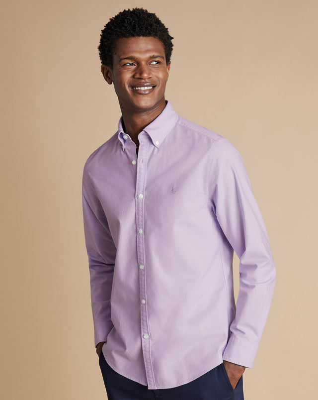 Stretch Washed Oxford Shirt - Lilac
