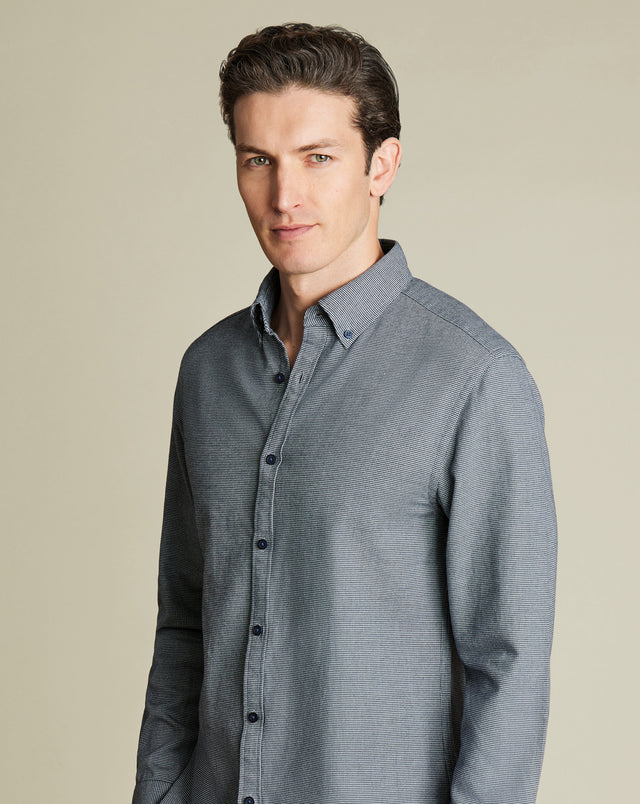 Textured Flannel Shirt - Airforce Blue