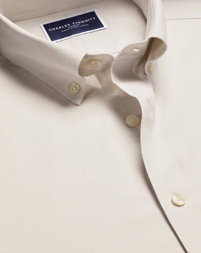 Brushed Cotton Twill Shirt - Cream