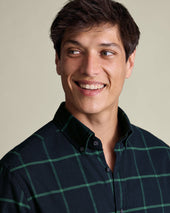 Brushed Flannel Check Shirt Green