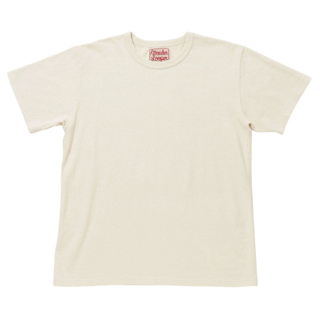 Crewneck T-shirt - ELS Recycled Cotton Slub - Ecru