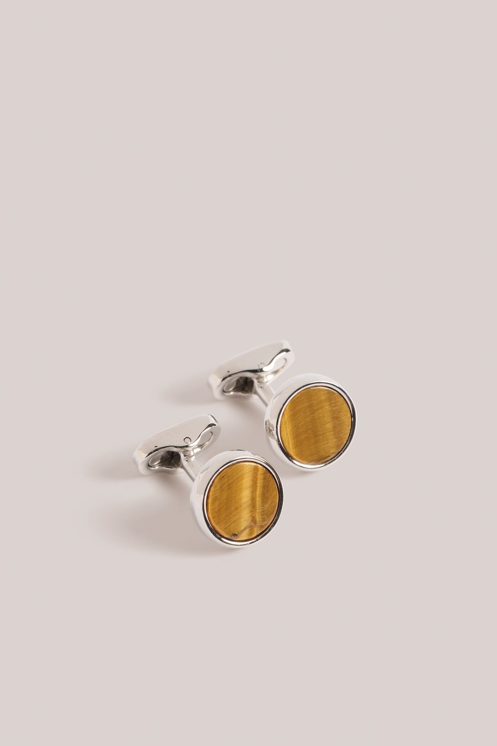 Cufflinks Palladium Tigers Eye Inlay