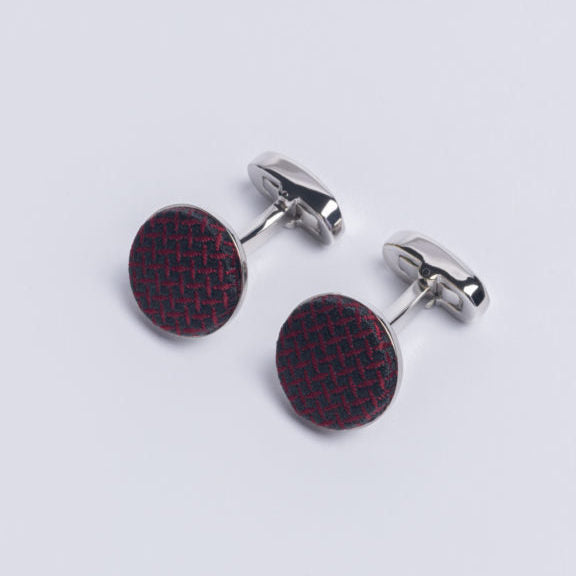 Burgundy Cundey weave cufflinks
