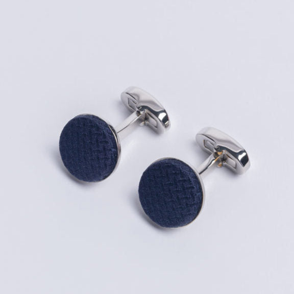 Navy Cundey weave cufflinks