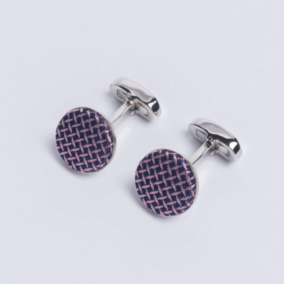 Pink Cundey weave cufflinks