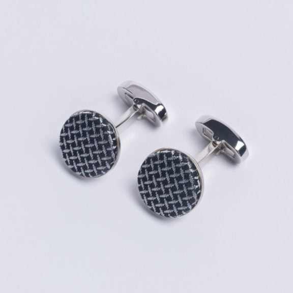 Silver Cundey weave cufflinks