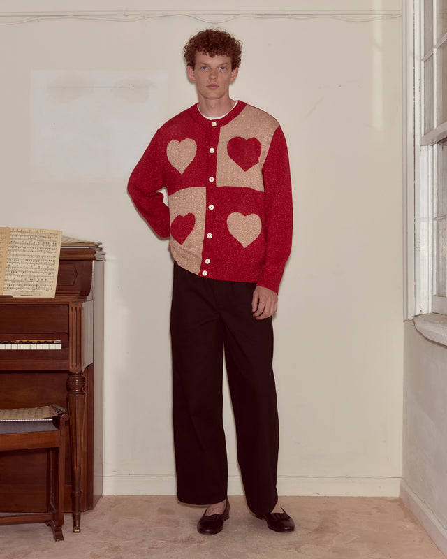 Lamé Hearts Cardigan