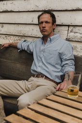 Oxford Cloth Button Down And White Stripe