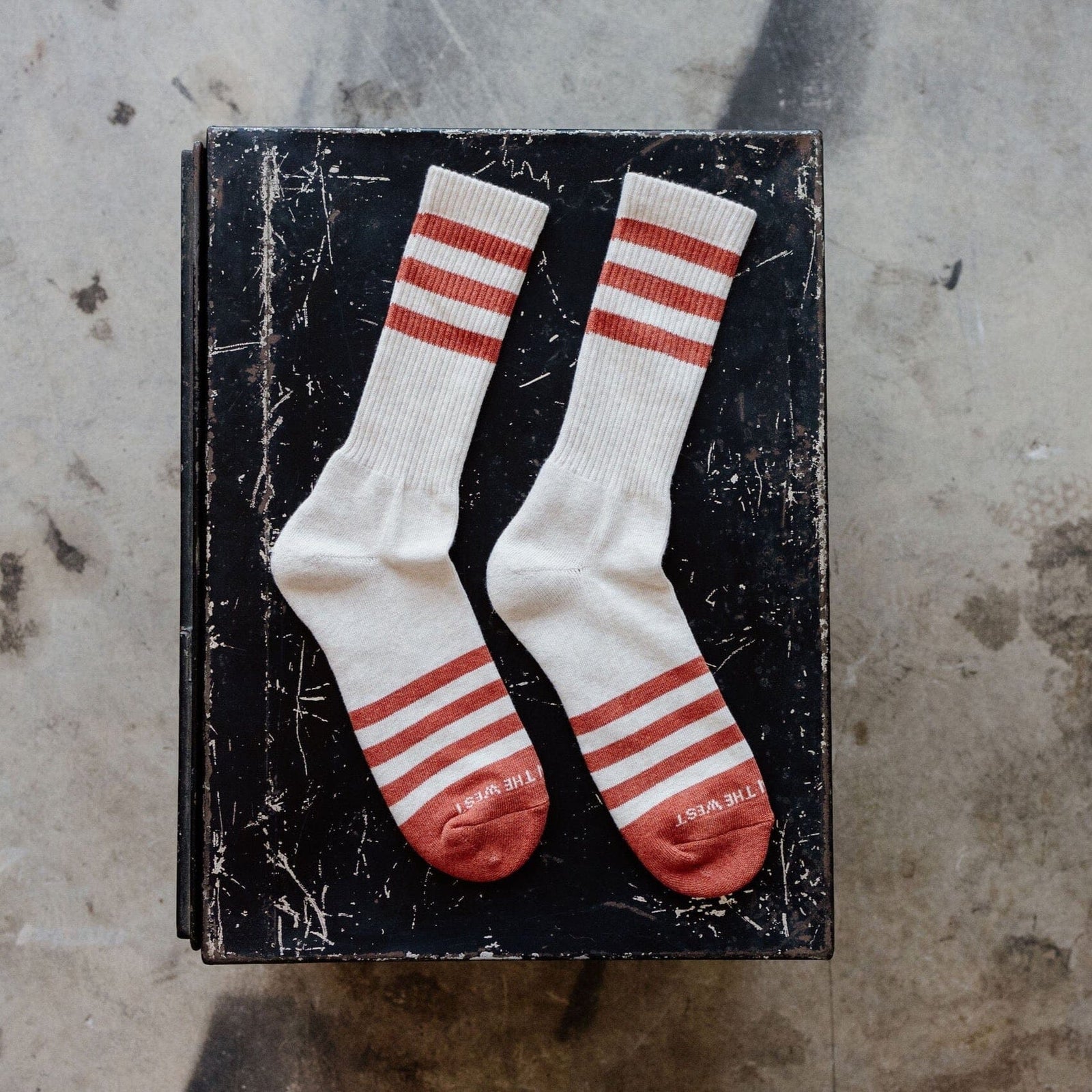 Heather Stripe Socks - Brick