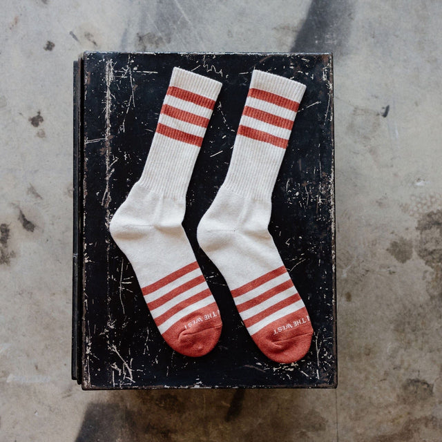 Heather Stripe Socks - Brick