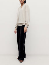 Oat 4 Ply Favourite V Neck Sweater