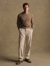 Oak Gall California Cashmere Cable Crew