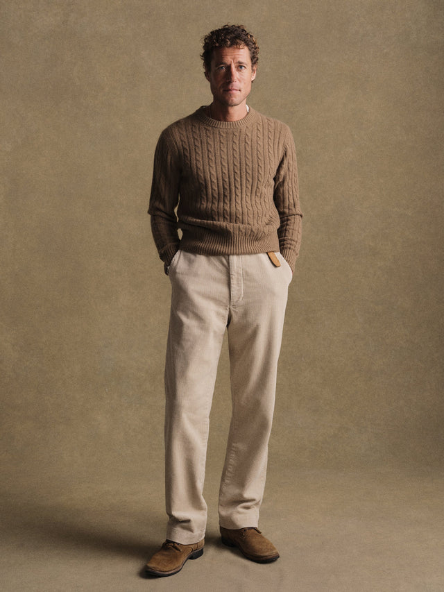 Oak Gall California Cashmere Cable Crew