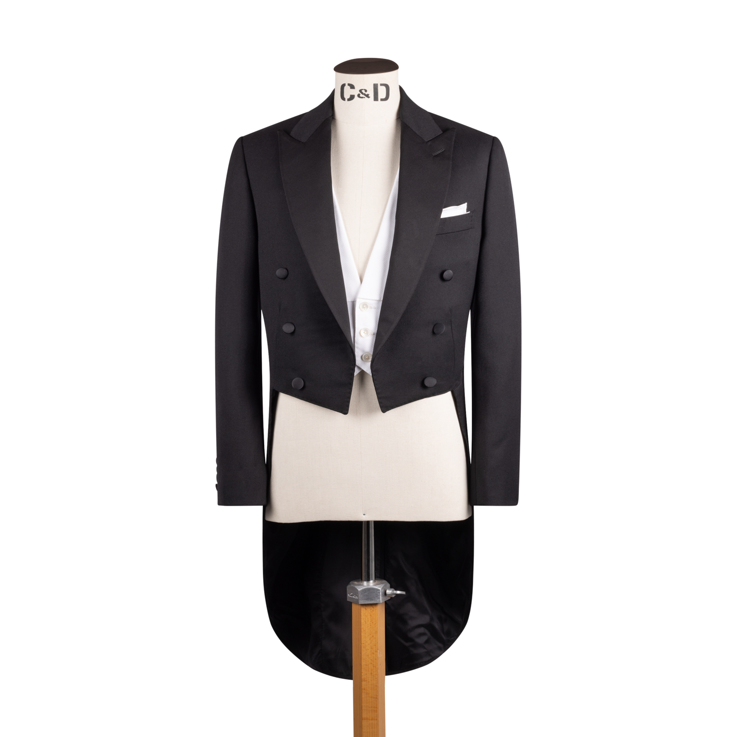 White Tie Evening Suit in Black Barathea