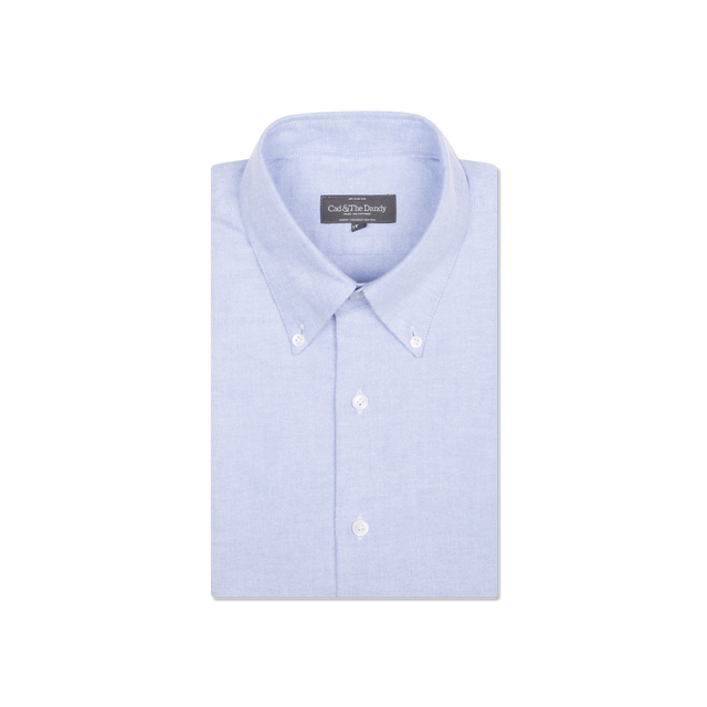 Button Down Collar Shirt in Sky Flannel