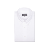Button Down Collar Shirt in White Flannel