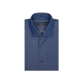 Cutaway Collar Shirt in Dark Wash Denim