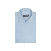 Cutaway Collar Shirt in Light Wash Denim