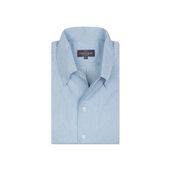 One Piece Collar Shirt in Light Wash Denim