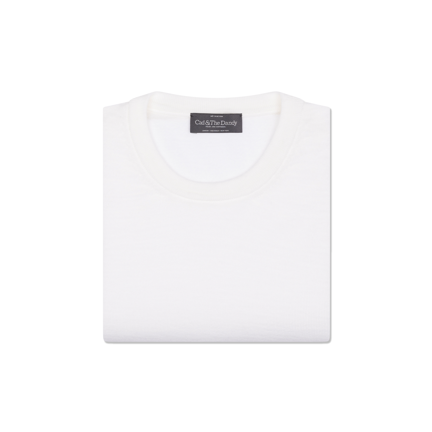 Knitted T Shirt In Off White Merino Wool