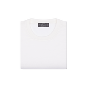Knitted T-Shirt in Off White Merino Wool