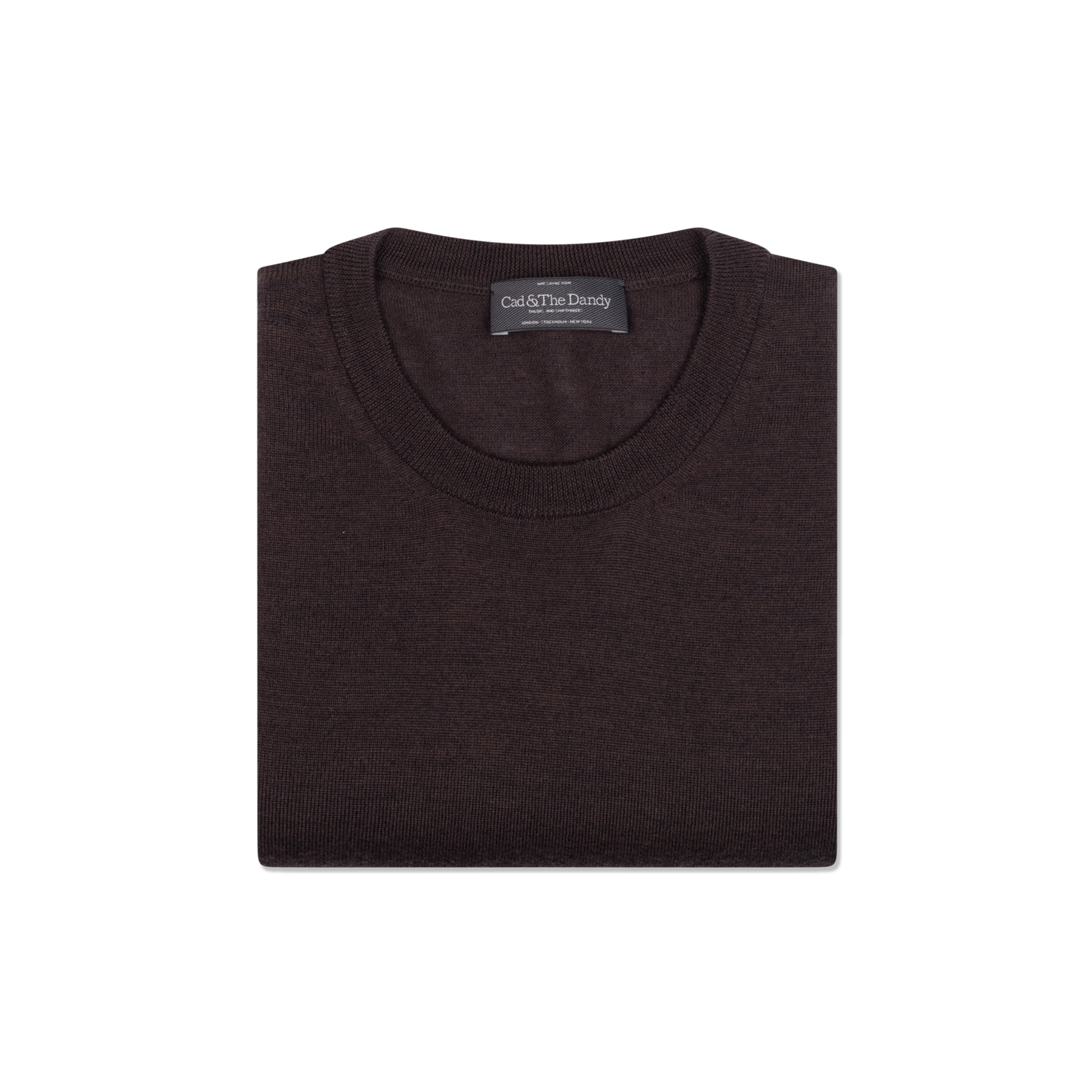 Knitted T Shirt In Off Brown Merino Wool