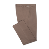 Flat Front Trouser in Tobacco Brushed Cotton Twill
