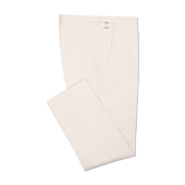 Flat Front Trouser in Natural Canvas