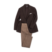 Single Breasted Notch Lapel Jacket In Brown Glen Check