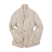 Safari Jacket In Cream Cashmere Check