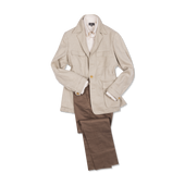 Safari Jacket In Cream Cashmere Check