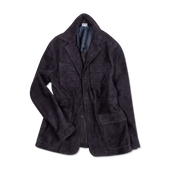 Safari Jacket In Navy Blue Suede