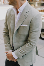 Single Breasted Notch Jacket In Herringbone