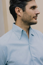 One Piece Collar Shirt In Light Wash