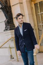 Flat Front Trouser In Brushed Cotton Twill