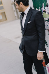 Single Breasted Peak Jacket In Raw Silk